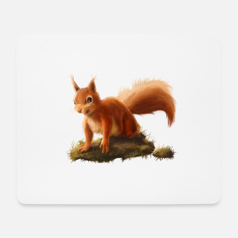 Kleines Eichhörnchen - Mousepad (Querformat) - Weiß