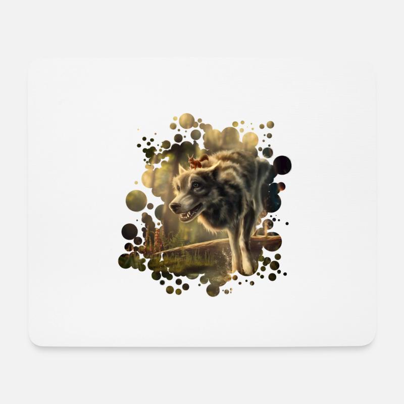 Freunde Wolf Eichhörnchen - Mousepad (Querformat) - Weiß