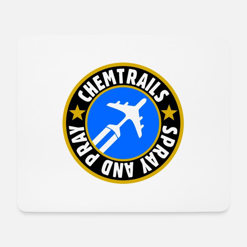 chemtrails - spray and pray - Mousepad (Querformat) - Weiß