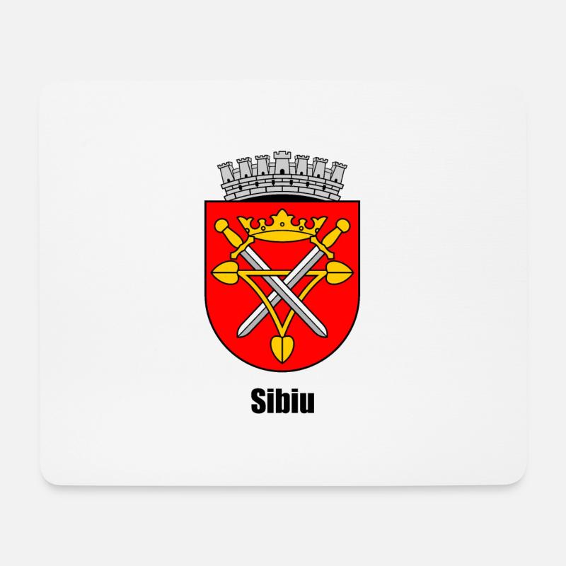 Wappen Hermannstadt "Sibiu" - Mousepad (Querformat) - Weiß