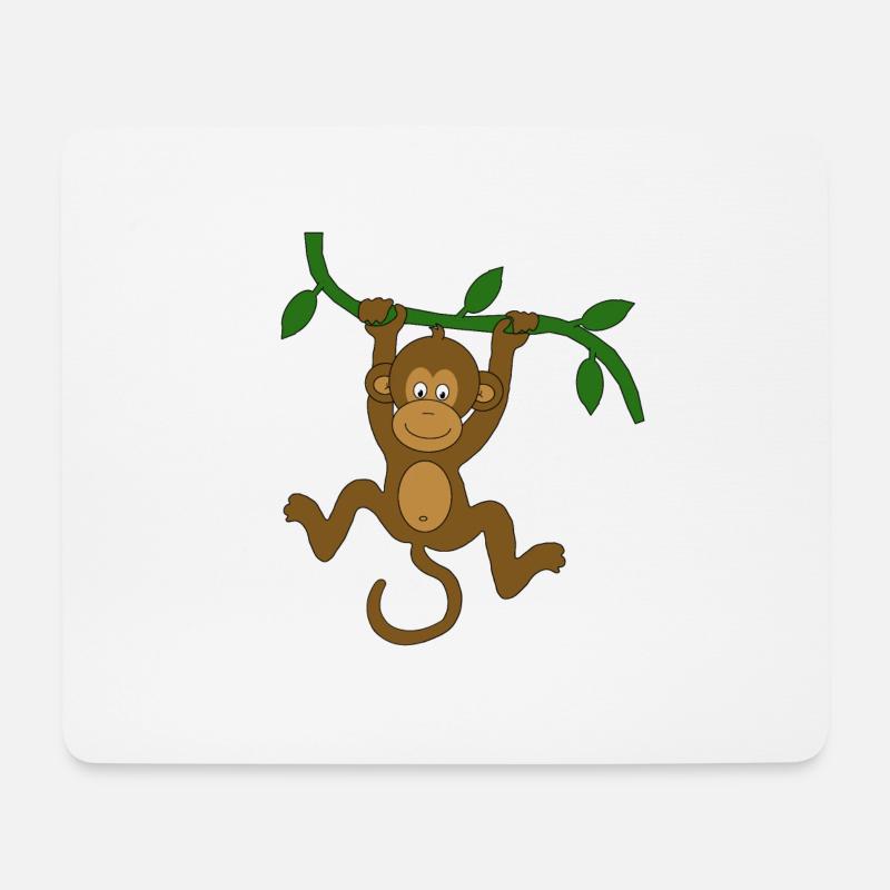 Affe im Baum - Mousepad (Querformat) - Weiß