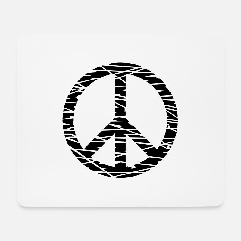 Frieden / peace (grunge, 1c) - Mousepad (Querformat) - Weiß