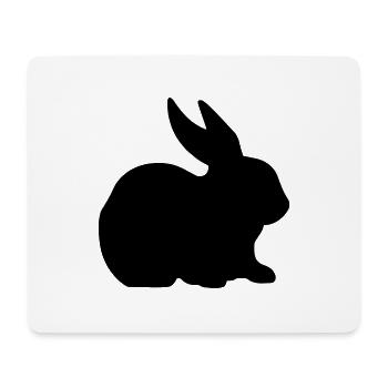 Bunny rabbit silhouette - Mouse Pad (horizontal) - white - Front