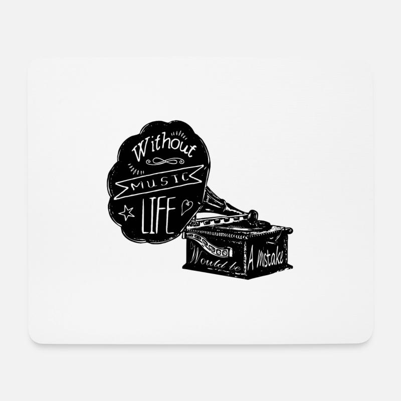 Without Music - Mousepad (Querformat) - Weiß