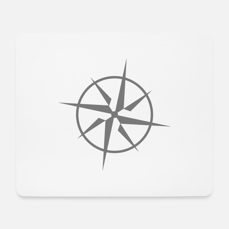 Kompass - Mousepad (Querformat) - Weiß