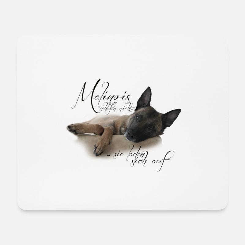 Malinois schlafen nicht ... - Mousepad (Querformat) - Weiß