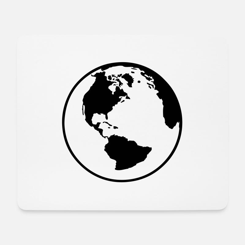 Globus - Mousepad (Querformat) - Weiß