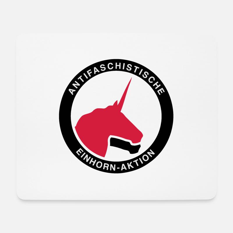 Antifaschistische Einhorn-Aktion - Mousepad (Querformat) - Weiß
