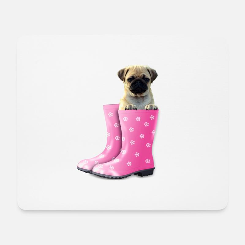 Mops - Mousepad (Querformat) - Weiß