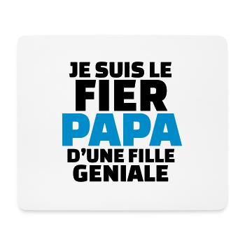 le fier papa d'une fille géniale - Tapis de souris (format paysage) - blanc - Devant