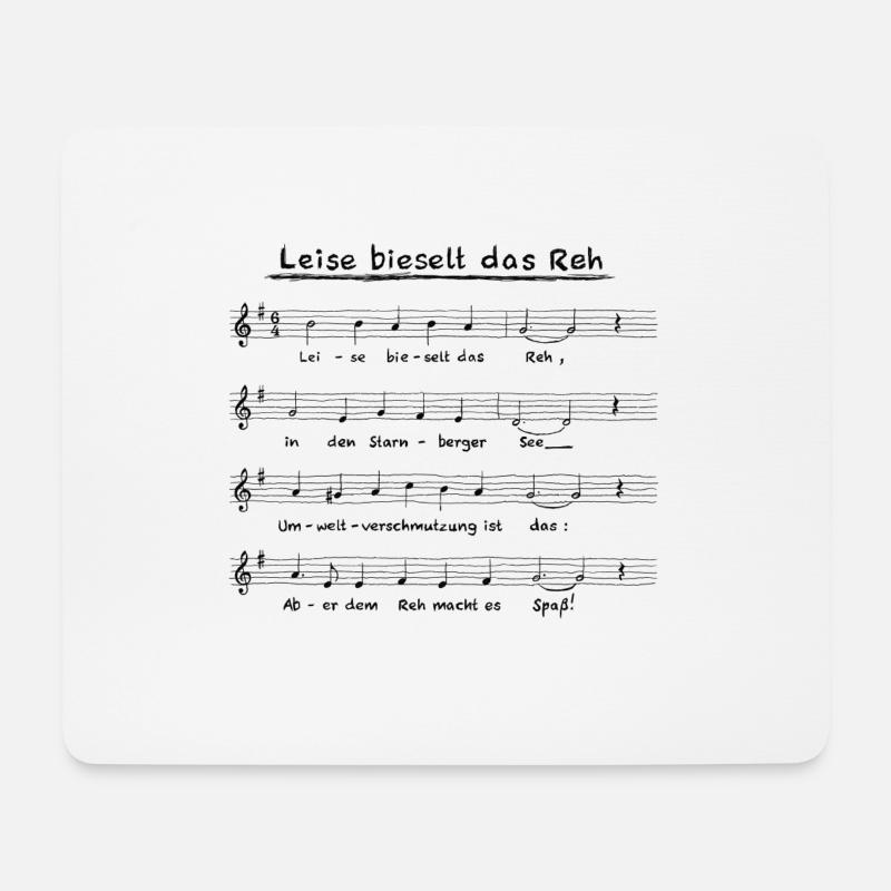 Leise bieselt das Reh - Mousepad (Querformat) - Weiß