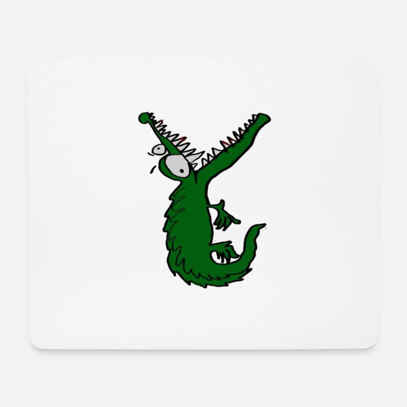 Hungriges Krokodil - Mousepad (Querformat) - Weiß