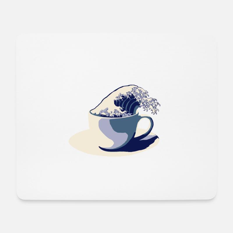 Coffee Wave - Mousepad (Querformat) - Weiß