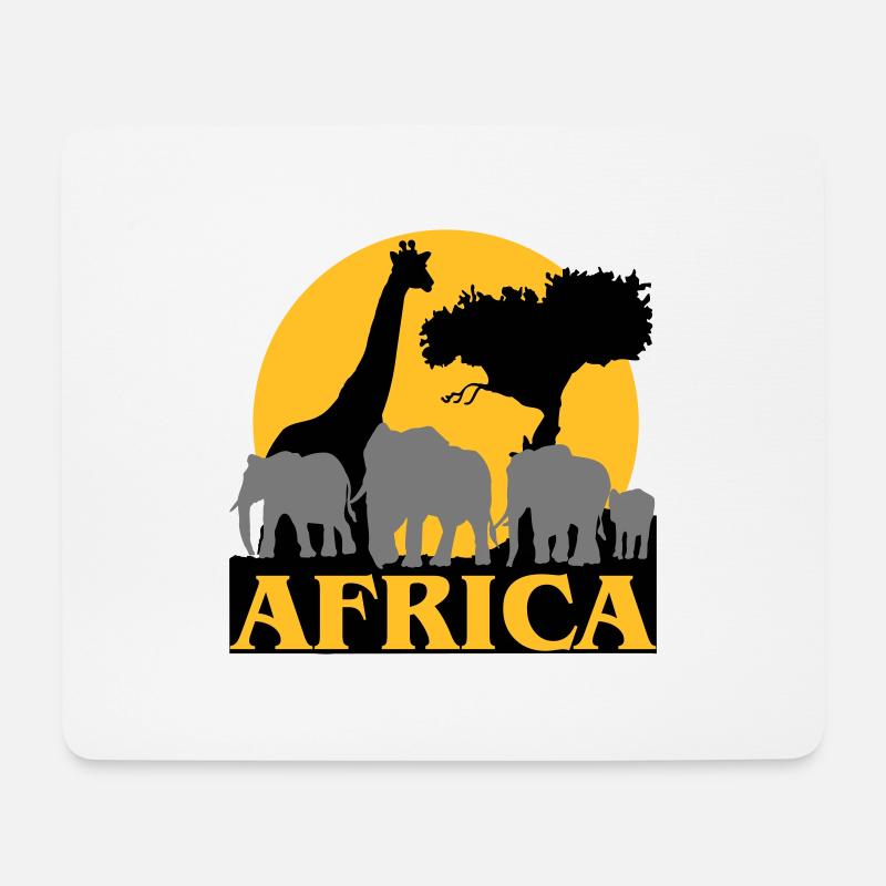 Afrika - Sonnenuntergang in der Savanne - Mousepad (Querformat) - Weiß