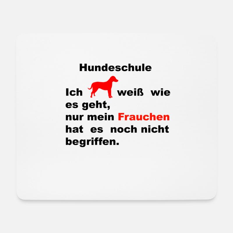 Hund mit Frauchen in der Hundeschule - Mousepad (Querformat) - Weiß