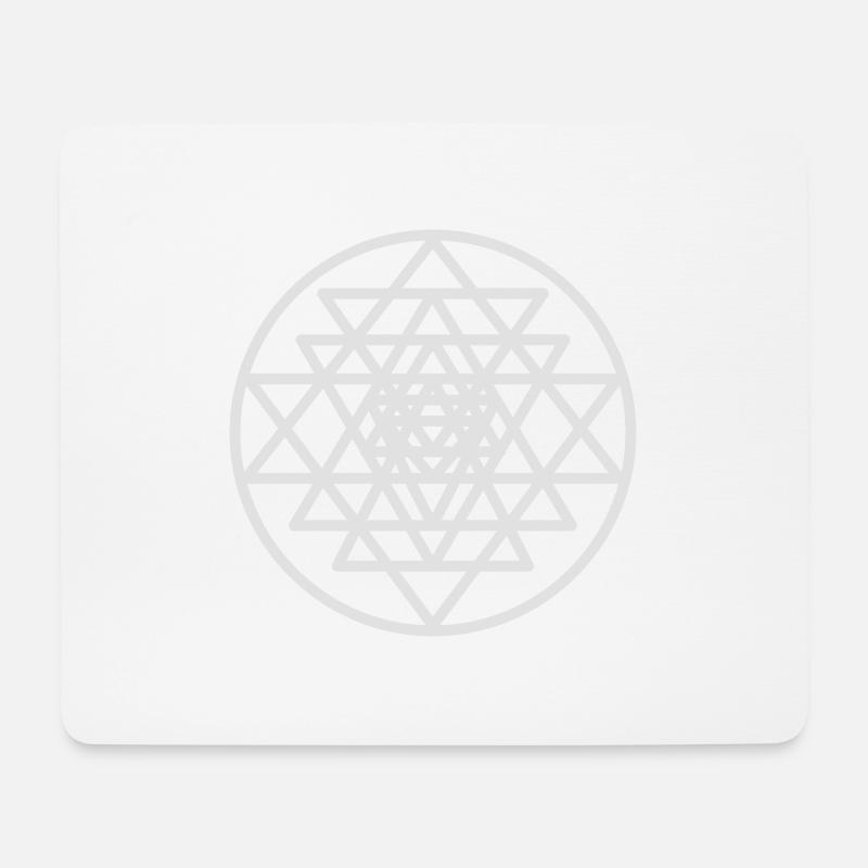 Sri Yantra Mandala Heilige Geometrie - Mousepad (Querformat) - Weiß