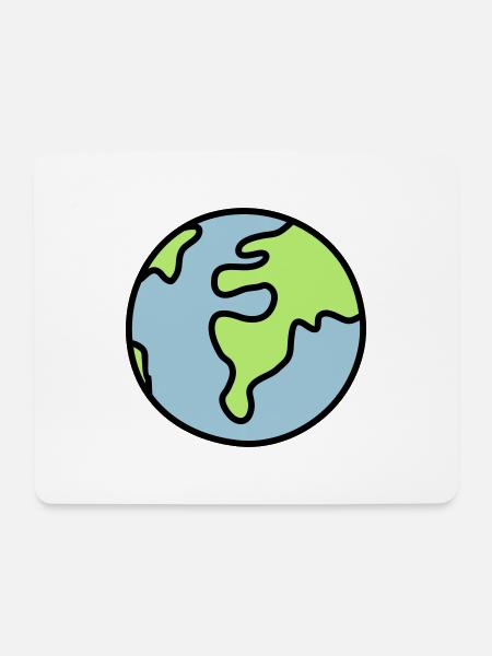 Globus - Welt - Mousepad (Querformat) - Weiß