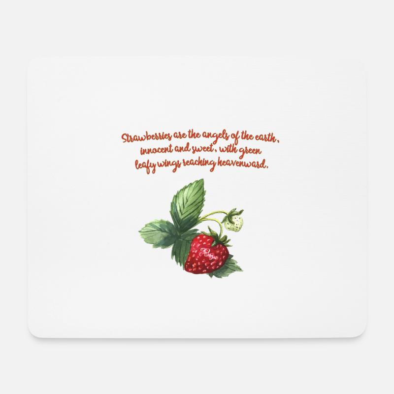 Strawberries- Erdbeeren - Mousepad (Querformat) - Weiß