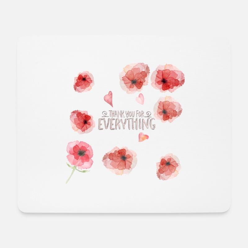 Thank you for everything -Danke dankeschön Blumen - Mousepad (Querformat) - Weiß