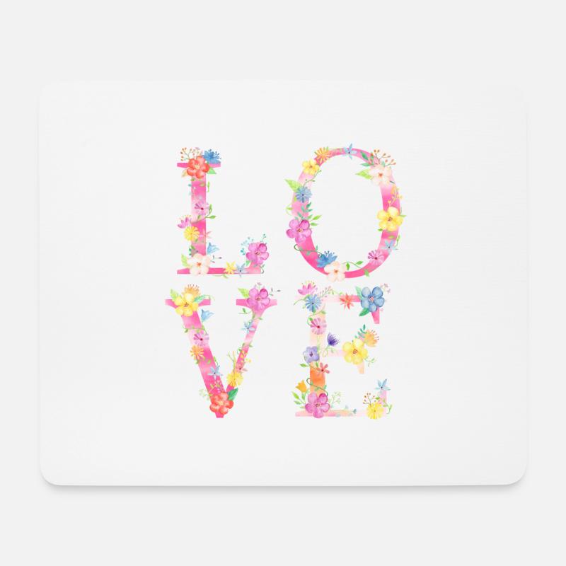 LOVE-Letters -floral - Mousepad (Querformat) - Weiß