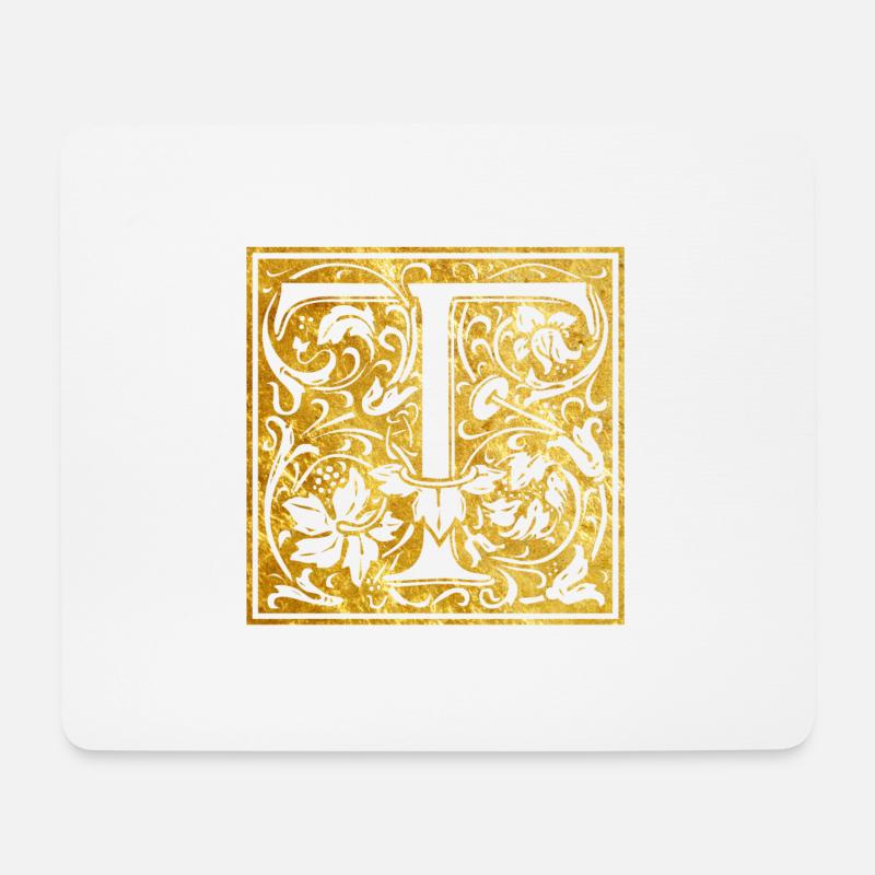 Initials-T - Mouse Pad (horizontal) - white