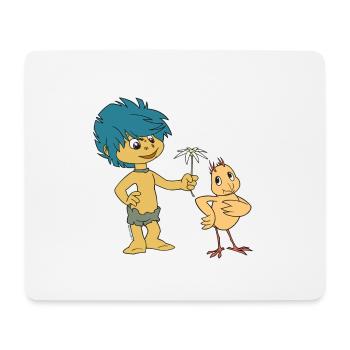 Plumps & Küken Blume - Mousepad (Querformat) - Weiß - Vorne