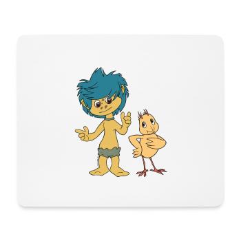 Plumps & Küken - Mousepad (Querformat) - Weiß - Vorne