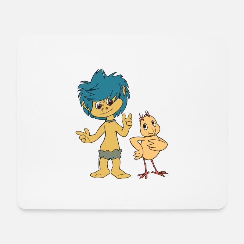 Plumps & Küken - Mousepad (Querformat) - Weiß