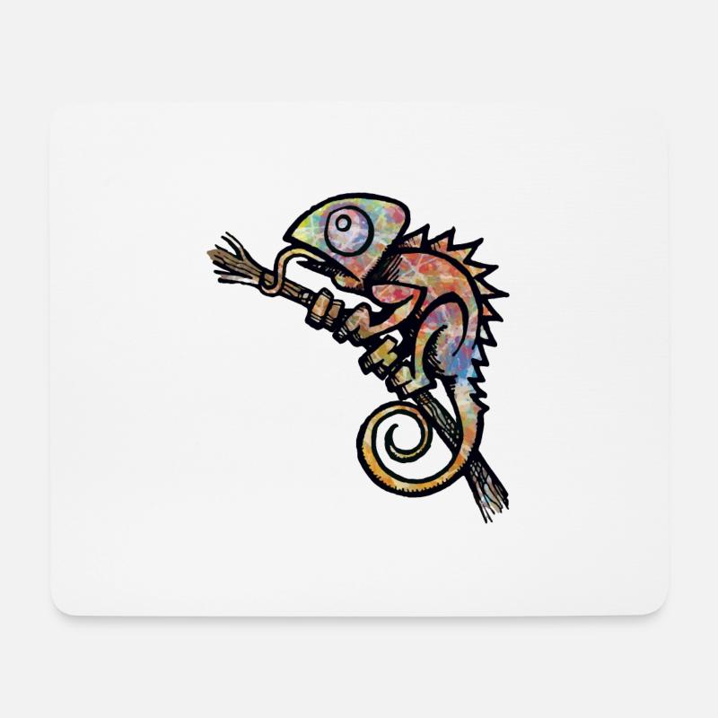 Chamäleon - Mousepad (Querformat) - Weiß