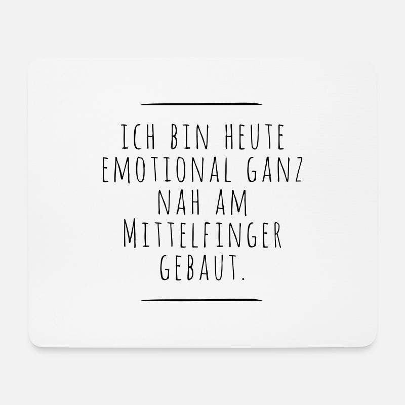 emotional am Mittelfinger - Mousepad (Querformat) - Weiß