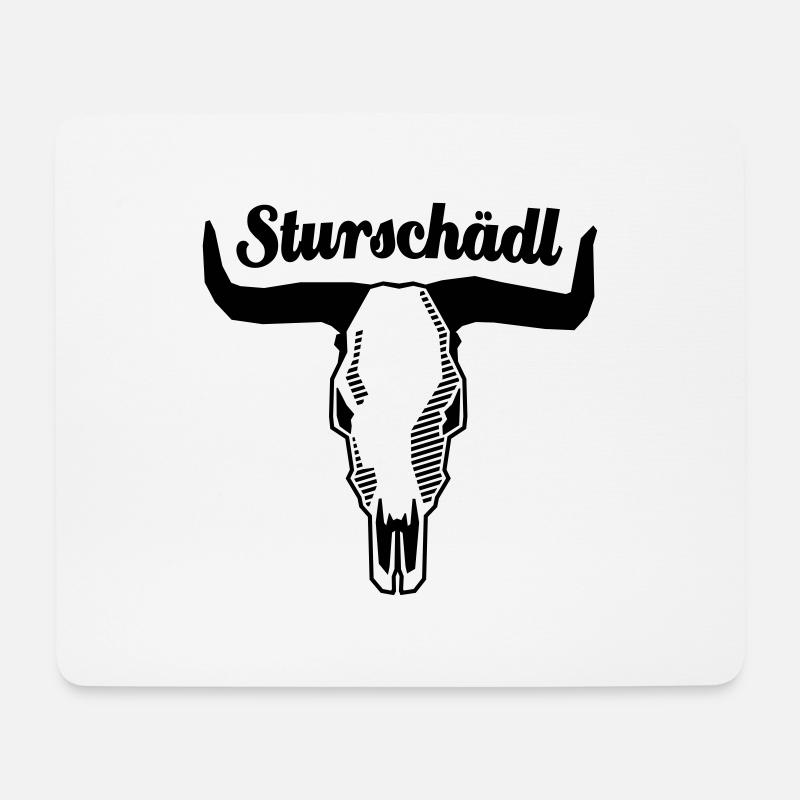 Sturschädl - schwarz - Mousepad (Querformat) - Weiß