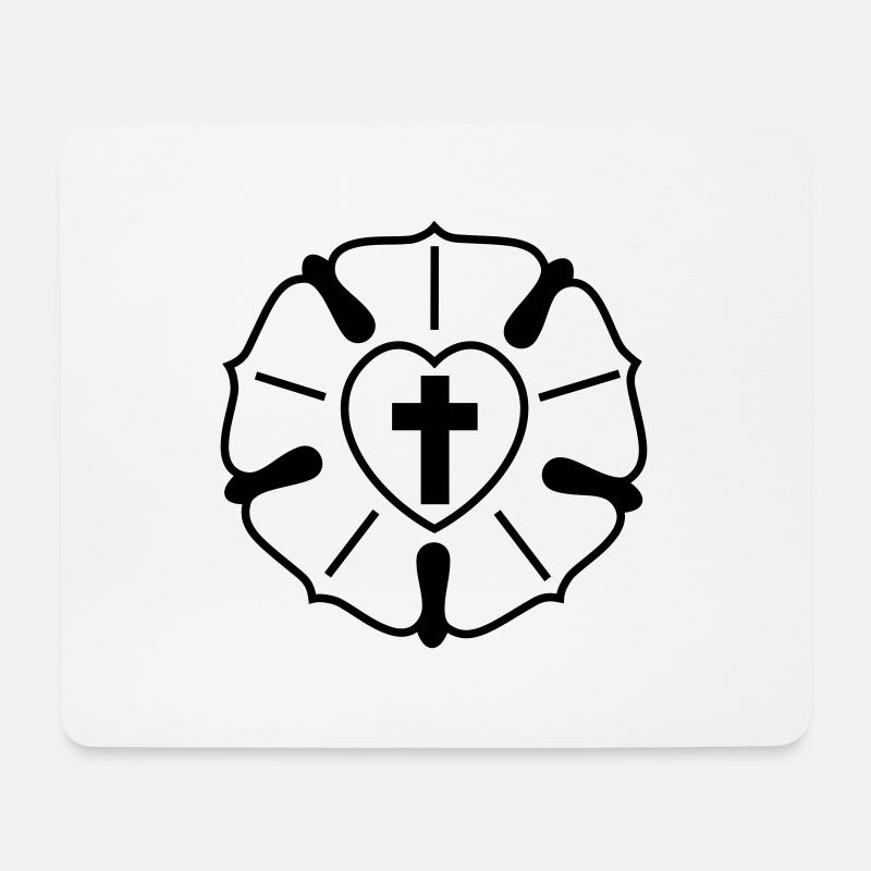 Lutherrose - Mousepad (Querformat) - Weiß