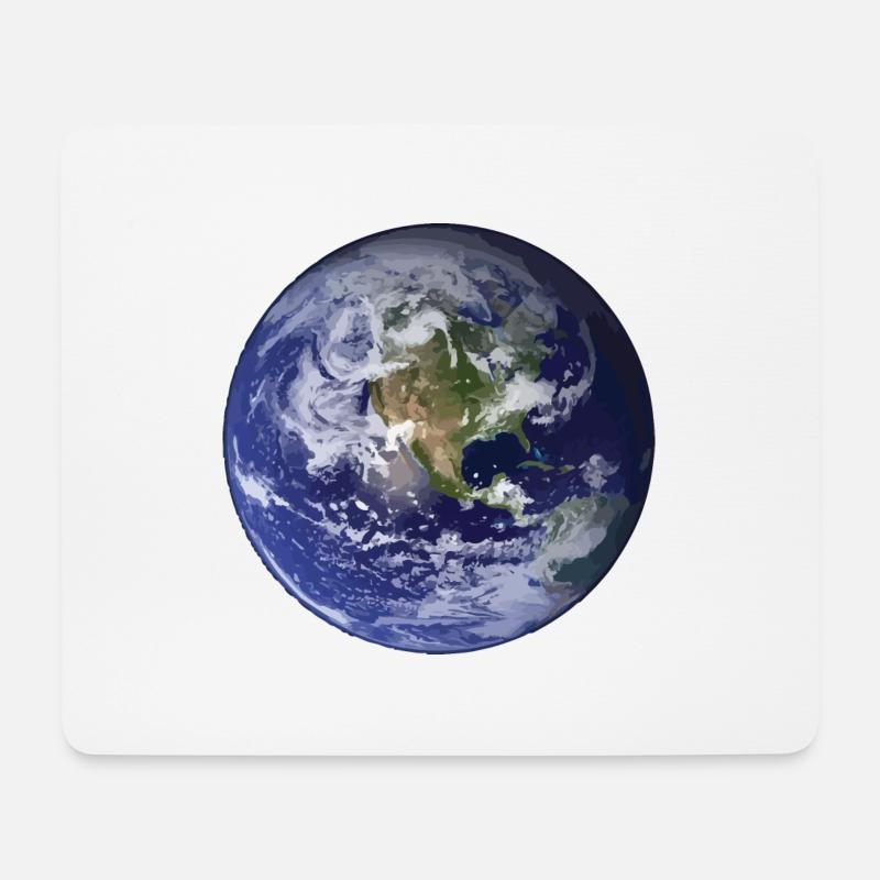 Welt - Mousepad (Querformat) - Weiß