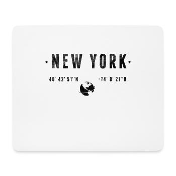 New York Coordonnées Géographiques Stylisées - Tapis de souris (format paysage) - blanc - Devant