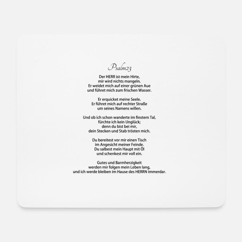 Psalm 23 - Mousepad (Querformat) - Weiß