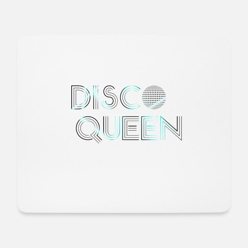 Disco Queen Neon Blue - Mousepad (Querformat) - Weiß