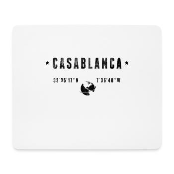 Casablanca Coordonnées Géographiques Stylisées - Tapis de souris (format paysage) - blanc - Devant