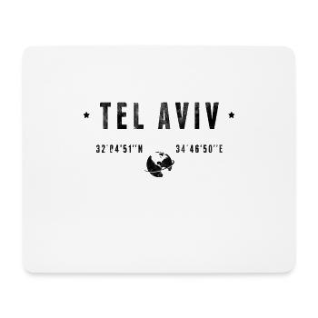 Tel Aviv Coordonnées Géographiques Stylisées - Tapis de souris (format paysage) - blanc - Devant