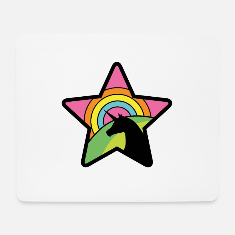 Einhorn Stern - Mousepad (Querformat) - Weiß