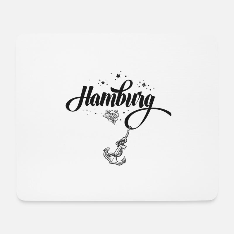 Hamburg - Mousepad (Querformat) - Weiß