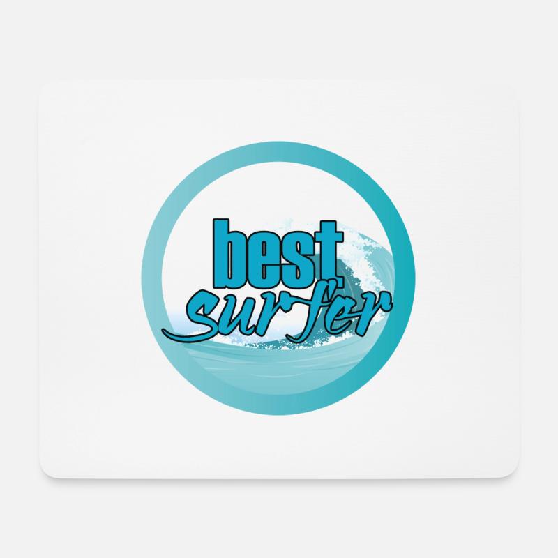 Surfer / Surfen: Best Surfer - Mousepad (Querformat) - Weiß