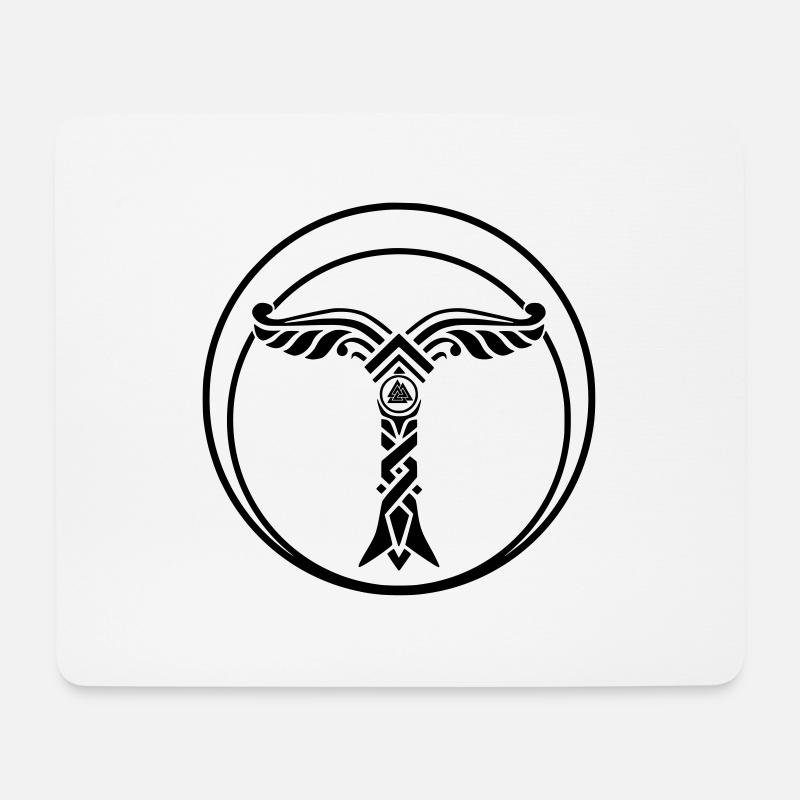 Irminsul mit Valknut - Mousepad (Querformat) - Weiß