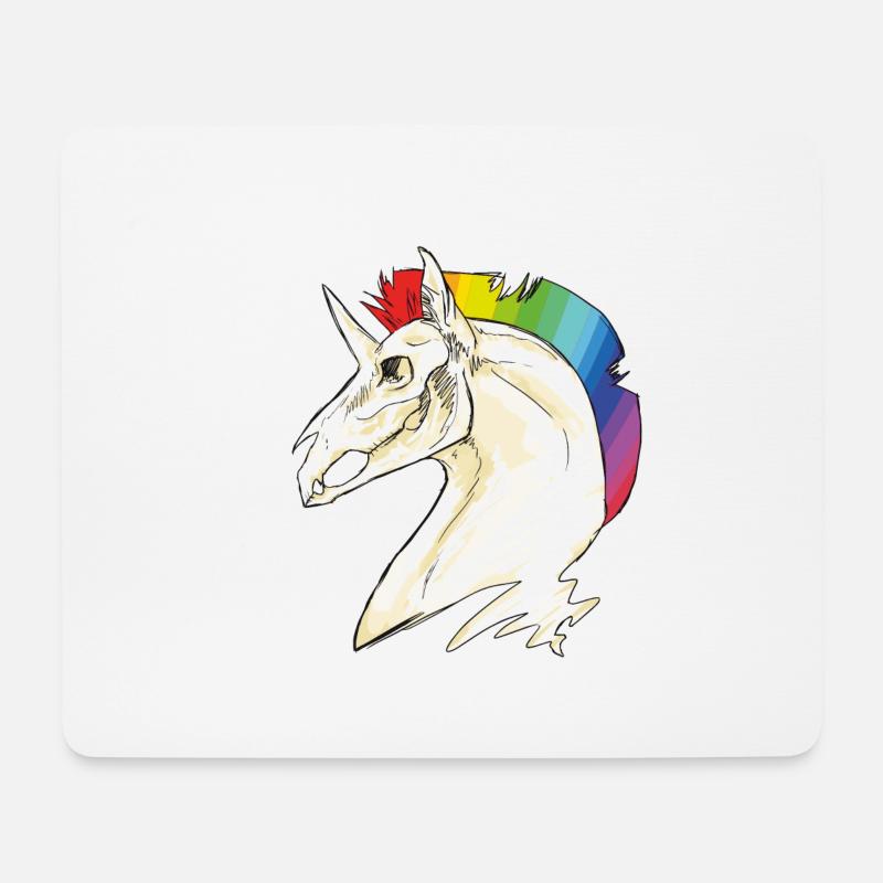 Einhorn Schädel - Mousepad (Querformat) - Weiß