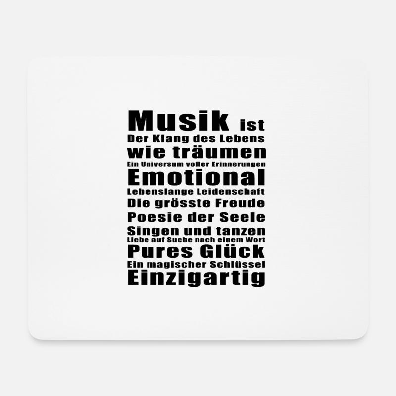 Musik ist - Mousepad (Querformat) - Weiß