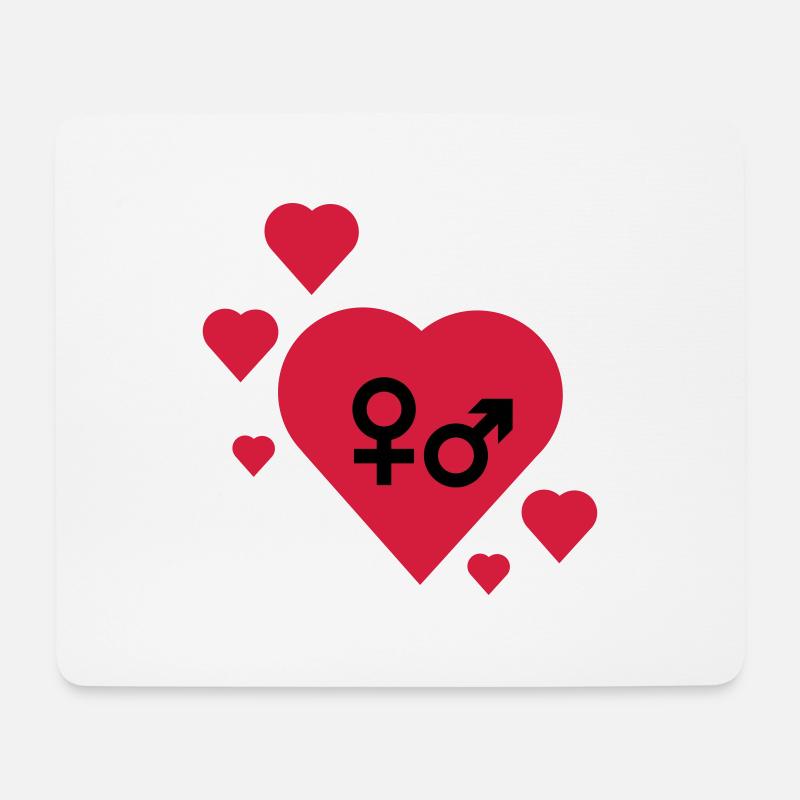 Symbole im Herz - Mousepad (Querformat) - Weiß