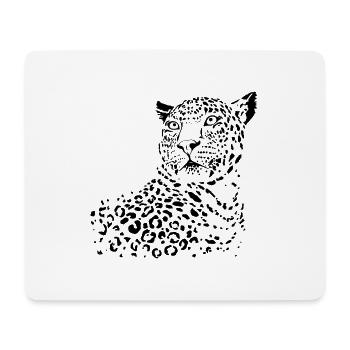Watchful Leopard - Mouse Pad (horizontal) - white - Front
