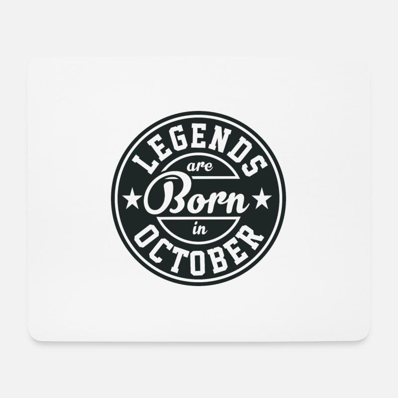 Legenden Oktober geboren Geburtstag Geschenk Gebur - Mousepad (Querformat) - Weiß