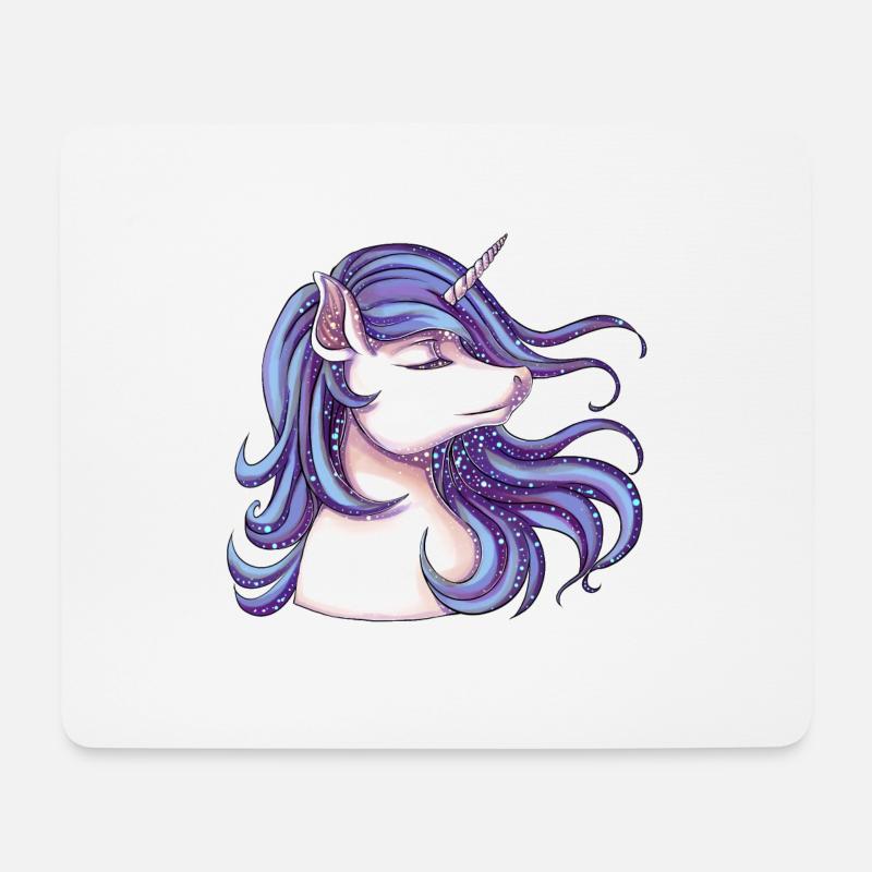 Einhorn mit Glitzer - Mousepad (Querformat) - Weiß