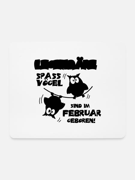 Eulen - Legendäre Spaßvögel im Februar geboren - Mousepad (Querformat) - Weiß