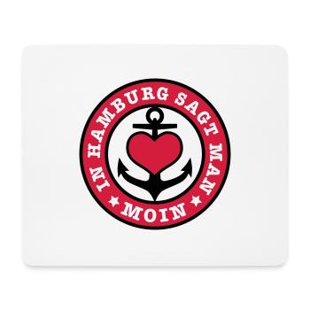 In Hamburg they say MOIN / anchor / Low German - Mouse Pad (horizontal) - white - Front